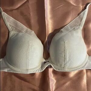 Aerie real power plunge white bra in 32d